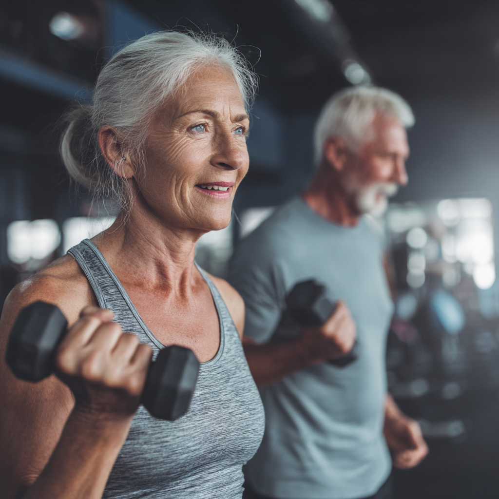 Older adults maintaining active lifestyle through structured exercise program